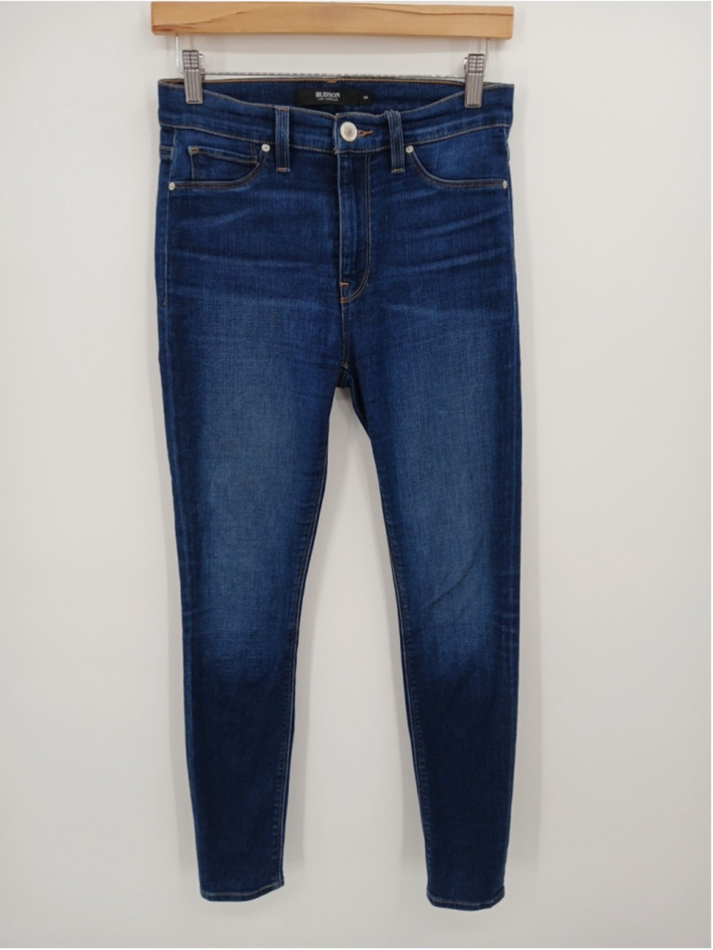 Hudson "Barbara Super Skinny" High-Rise Blue Jeans Womens Size 26 Inseam 28"